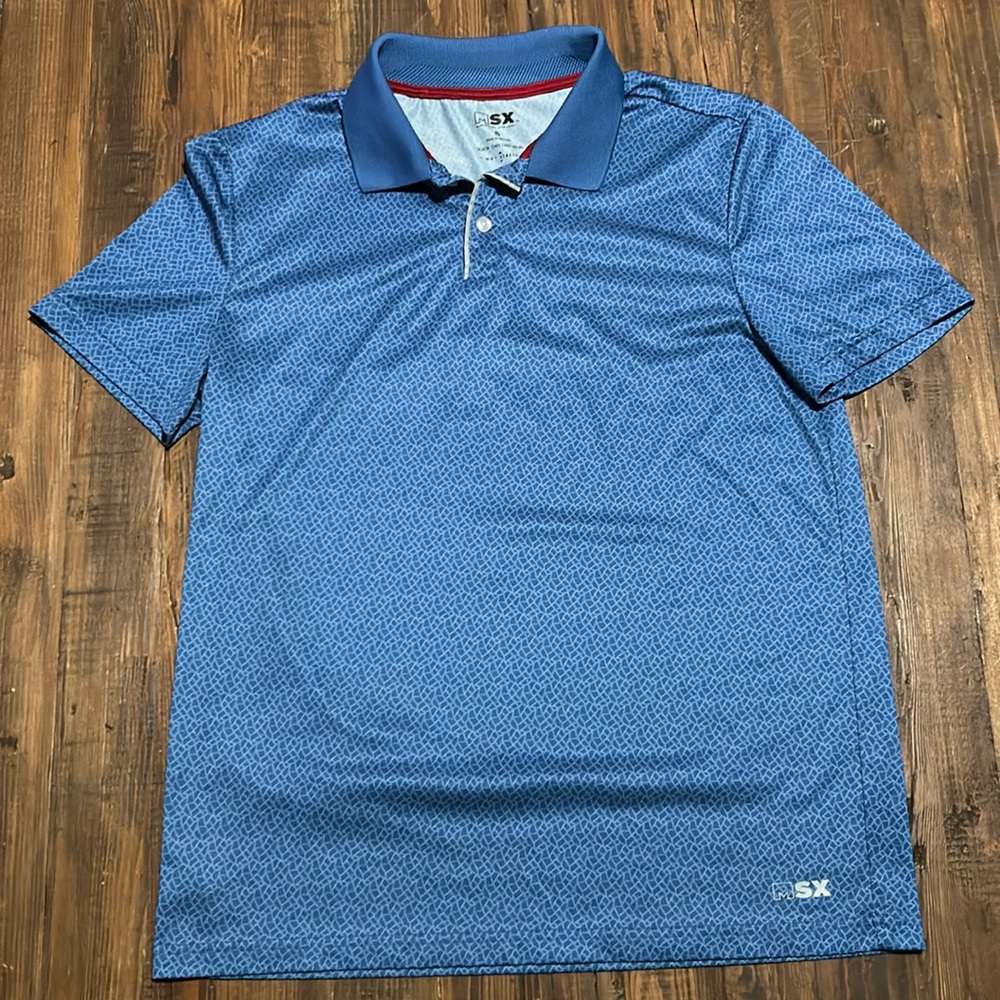 Men’s blue MSX by Michael Strahan Polo. Size small. Like new.